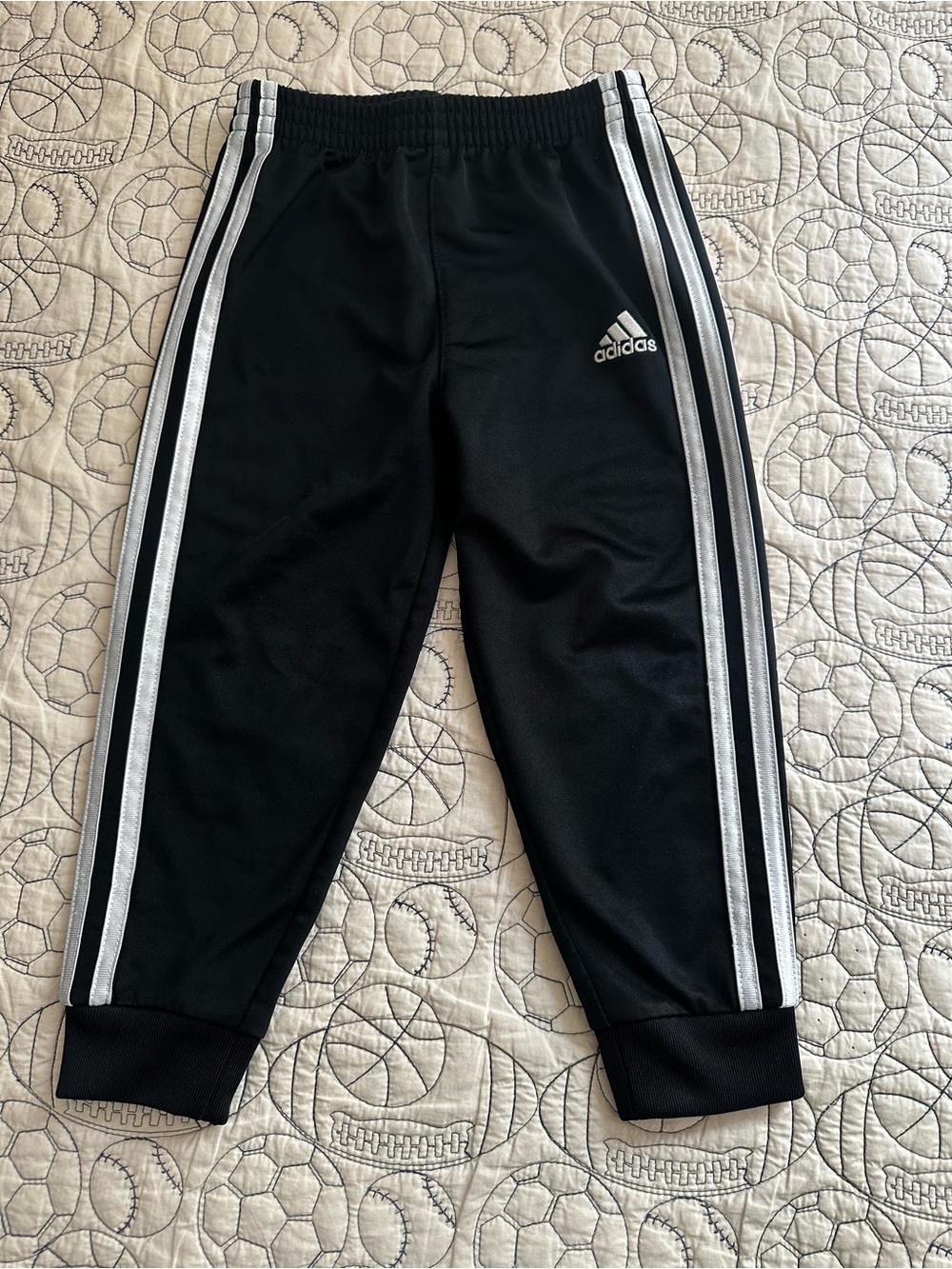 adidas Black Jogger Sweatpants with White Side Stripes